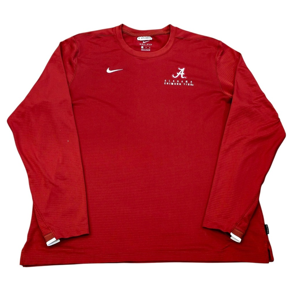 Mens Nike Alabama Crimson Tide Football Team Issue L/S Shirt XL Red APPLEWHITE